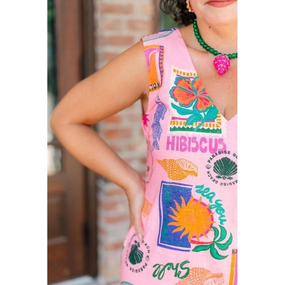 Anna Cate Kaylor Mini Dress Coral Conversation NWT Sz M - Picture 2 of 8